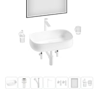 Комплект Wellsee 7 в 1 Lavinia Boho Bathroom Sink накладная раковина 55x40 см 3331108 20219456R