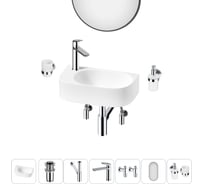 Комплект Wellsee 7 в 1 Lavinia Boho Bathroom Sink накладная/подвесная раковина 40x22 см 20219755R
