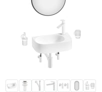 Комплект Wellsee 7 в 1 Lavinia Boho Bathroom Sink накладная/подвесная раковина 40x22 см 20219744R