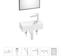 Комплект Wellsee 6 в 1 Lavinia Boho Bathroom Sink накладная/подвесная раковина 40x20 см 20219572R
