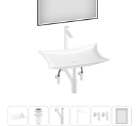 Комплект Wellsee 6 в 1 Lavinia Boho Bathroom Sink накладная раковина 59x39 см 3331111 20219364R