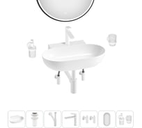 Комплект Wellsee 7 в 1 Lavinia Boho Bathroom Sink накладная/подвесная раковина 58x40 см 20219288R