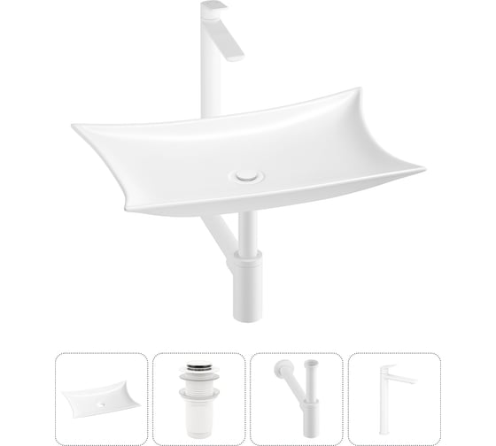 Комплект Wellsee 4 в 1 Lavinia Boho Bathroom Sink накладная раковина 59x39 см 3331111 20215298R 1