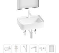 Комплект Wellsee 6 в 1 Lavinia Boho Bathroom Sink накладная/подвесная раковина 50x40 см 20219372R