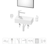 Комплект Wellsee 7 в 1 Lavinia Boho Bathroom Sink накладная/подвесная раковина 40x20 см 20219590R