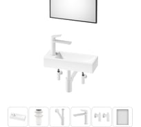 Комплект Wellsee 6 в 1 Lavinia Boho Bathroom Sink накладная/подвесная раковина 38x14 см 20219544R