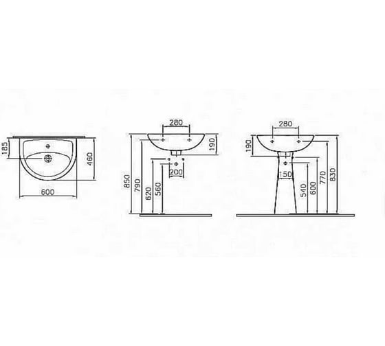 Раковина Norm Fit 60 см 6895B099-1778