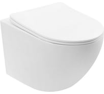 Унитаз ABBER Bequem подвесной белый матовый, безободковый, смыв торнадо AC1100TMW