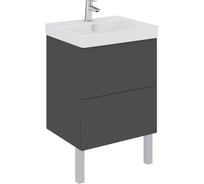 Тумба AQUATON Юнит 55 антрацит, Раковина Адриана 55 1A288201UN820