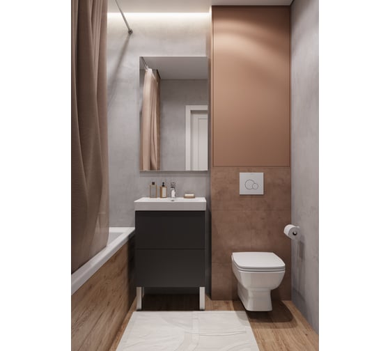 Тумба AQUATON Юнит 55 антрацит, Раковина Адриана 55 1A288201UN820