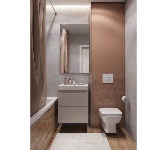 Тумба AQUATON Юнит 55 капучино, Раковина Адриана 55 1A288201UN4A0