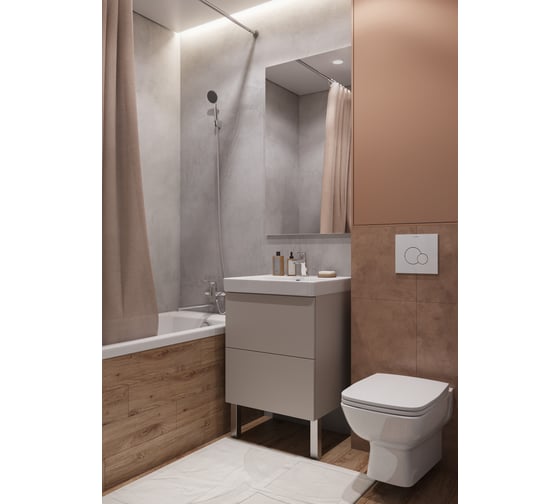 Тумба AQUATON Юнит 55 капучино, Раковина Адриана 55 1A288201UN4A0