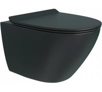 Унитаз подвесной Maretti Elena безободковый с микролифтом, черный EA10PBM93-560