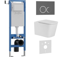 Комплект 3 в 1 IBERICA BLANCA инсталляция 40 см, унитаз TORNADO белый TOLEDO ALTO (IB.TLA.234.1B1), клавиша смыва с IB.001M.TLA.234.827