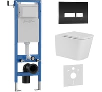 Комплект 3 в 1 IBERICA BLANCA инсталляция 40 см, унитаз TORNADO белый TOLEDO ALTO (IB.TLA.234.1B1), клавиша смыва ч IB.001M.TLA.234.2211