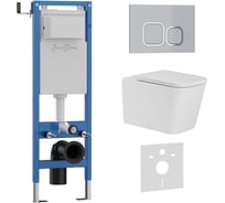 Комплект 3 в 1 IBERICA BLANCA инсталляция 40 см, унитаз TORNADO белый TOLEDO ALTO (IB.TLA.234.1B1), клавиша смыва х IB.001M.TLA.234.834