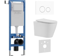 Комплект 3 в 1 IBERICA BLANCA инсталляция 40 см, унитаз TORNADO белый BURGOS ALTO (IB.BRA.234.1B1), клавиша смыва б IB.001M.BRA.234.811