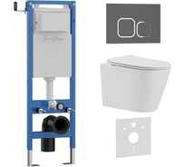 Комплект 3 в 1 IBERICA BLANCA инсталляция 40 см, унитаз TORNADO белый BURGOS ALTO (IB.BRA.234.1B1), клавиша смыва с IB.001M.BRA.234.837