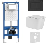 Комплект 3 в 1 IBERICA BLANCA инсталляция, унитаз TORNADO безободковый белый TOLEDO ALTO (IB.TLA.234.1B1), клавиша IB001.TLA.234.851