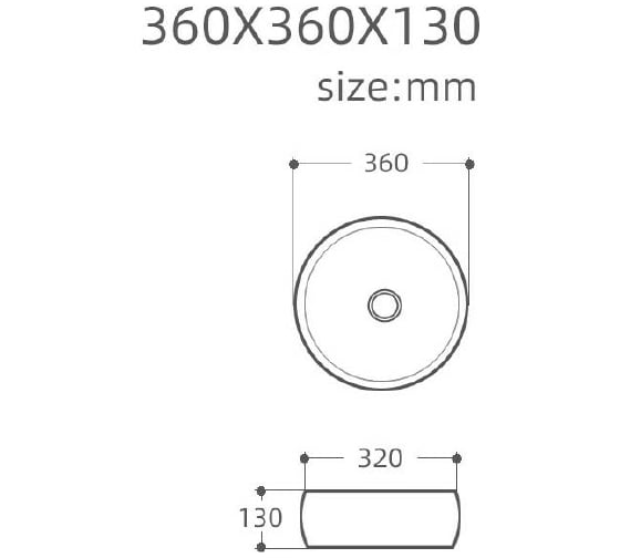 Керамическая накладная раковина Aquanet ROUND-1 360х360х130 00273679