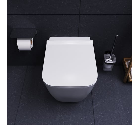 Подвесной безободковый унитаз с сиденьем микролифт Damixa Titan DX78C1700SC