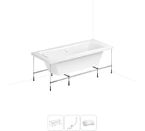 Акриловая ванна Lavinia Boho Evan 20220930R в наборе 4 в 1: акриловая ванна, каркас, слив-перелив, подголовник (цвет набора глянцевый белый) 20220930R