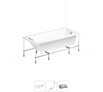 Акриловая ванна Lavinia Boho Element 20220877R в наборе 4 в 1: акриловая ванна, каркас, слив-перелив, подголовник (цвет набора хром) 20220877R