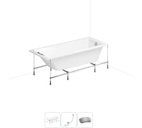 Акриловая ванна Lavinia Boho One 20220869R в наборе 4 в 1: акриловая ванна, каркас, слив-перелив, подголовник (цвет набора хром) 20220869R