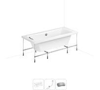 Акриловая ванна Lavinia Boho Evan 20220929R в наборе 4 в 1: акриловая ванна, каркас, слив-перелив, подголовник (цвет набора хром) 20220929R