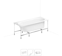 Акриловая ванна Lavinia Boho Biore 20220886R в наборе 4 в 1: акриловая ванна, каркас, слив-перелив, подголовник (цвет набора глянцевый белый) 20220886R