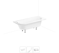 Акриловая ванна Lavinia Boho Art II 20220898R в наборе 4 в 1: акриловая ванна, ножки, слив-перелив, подголовник (цвет набора глянцевый белый) 20220898R