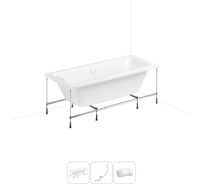Акриловая ванна Lavinia Boho Pure 20220942R в наборе 4 в 1: акриловая ванна, каркас, слив-перелив, подголовник (цвет набора глянцевый белый) 20220942R