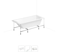 Акриловая ванна Lavinia Boho One 20220874R в наборе 4 в 1: акриловая ванна, каркас, слив-перелив, подголовник (цвет набора глянцевый белый) 20220874R