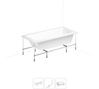 Акриловая ванна Lavinia Boho Catani 20220910R в наборе 4 в 1: акриловая ванна, каркас, слив-перелив, подголовник (цвет набора глянцевый белый) 20220910R