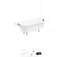 Акриловая ванна Lavinia Boho Art II 20220899R в наборе 4 в 1: акриловая ванна, ножки, слив-перелив, подголовник (цвет набора матовый черный) 20220899R