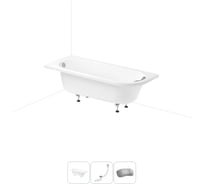Акриловая ванна Lavinia Boho Art II 20220893R в наборе 4 в 1: акриловая ванна, ножки, слив-перелив, подголовник (цвет набора хром) 20220893R