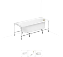 Акриловая ванна Lavinia Boho Biore 20220888R в наборе 4 в 1: акриловая ванна, каркас, слив-перелив, подголовник (цвет набора золото) 20220888R