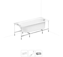 Акриловая ванна Lavinia Boho Biore 20220881R в наборе 4 в 1: акриловая ванна, каркас, слив-перелив, подголовник (цвет набора хром) 20220881R