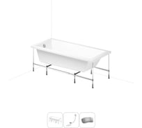 Акриловая ванна Lavinia Boho Catani 20220913R в наборе 4 в 1: акриловая ванна, каркас, слив-перелив, подголовник (цвет набора хром) 20220913R