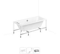 Акриловая ванна Lavinia Boho Pure 20220937R в наборе 4 в 1: акриловая ванна, каркас, слив-перелив, подголовник (цвет набора хром) 20220937R