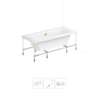 Акриловая ванна Lavinia Boho Evan 20220932R в наборе 4 в 1: акриловая ванна, каркас, слив-перелив, подголовник (цвет набора золото) 20220932R