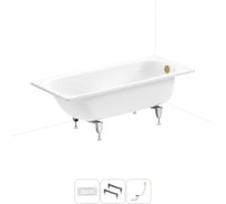 Стальная ванна 160х70 см с шумоизоляцией Sanitana BLB Universal 20220704R в наборе 3 в 1 20220704R