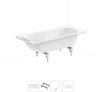 Стальная ванна 150х70 см Sanitana BLB Europa 20220626R в наборе 4 в 1 20220626R