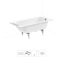 Стальная ванна 150х70 см с шумоизоляцией Sanitana BLB Universal 20220692R в наборе 4 в 1 20220692R