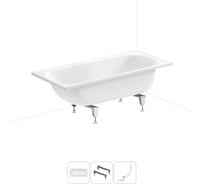 Стальная ванна 150х70 см Sanitana BLB Europa 20220622R в наборе 3 в 1 20220622R