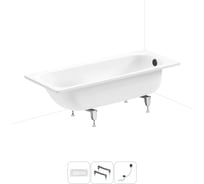 Стальная ванна 170х70 см с шумоизоляцией Sanitana BLB Universal 20220719R в наборе 3 в 1 20220719R