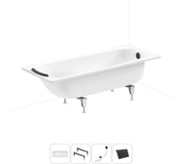 Стальная ванна 170х70 см с шумоизоляцией Sanitana BLB Universal 20220723R в наборе 4 в 1 20220723R