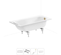 Стальная ванна 150х70 см Sanitana BLB Europa 20220628R в наборе 4 в 1 20220628R