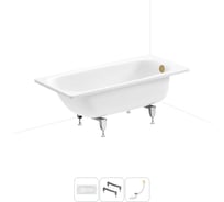 Стальная ванна 150х70 см с шумоизоляцией Sanitana BLB Universal 20220688R в наборе 3 в 1 20220688R