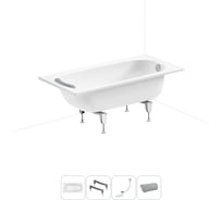 Стальная ванна 140х70 см Sanitana BLB Europa 20220609R в наборе 4 в 1 20220609R
